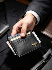 Bee Patch Card Holder, Multi-Slot Credit Card Wallet, ID Card Case – Multi-Slot Card Organizer, Fashionable Card Holder For Women, Practical Card Holder For Men, Can Store Bank Cards, ID Cards, Transportation Cards, Access Cards, Suitable For Commuting, Business Travel, Campus Study, Shopping, Travel Essential, Birthday, Holiday, Party, Vacation, Wedding Gift. - Multicolor - View 3