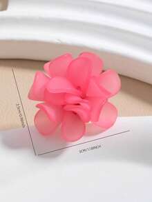 1pc Fashion Creative Flower Design Open Ring, Suitable For Women's Daily Wear, Valentine's Day Style - Pink - View 4