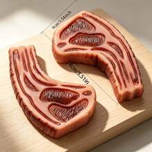 Pet Dog Chew Toy, Realistic Meat Shape, Relaxing, Entertaining, Stress Relief Toy, Creative Teeth Cleaning Toy, Great Way To Keep Your Dog Entertained, No Batteries Required - Multicolor - View 2