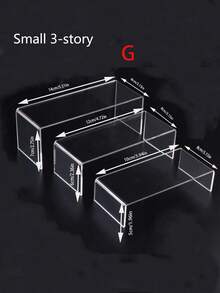 Transparent Acrylic Jewelry Display Stand, Acrylic Tiered Display Rack For Figurines And Models, Rectangular Acrylic Cosmetic Art Jewelry Storage Rack, Desktop Decorative Shelf For Home Office And Retail Store - Transparent - View 9