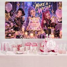 Official Licensed KPop Demon Hunters Party Decoration Set, Multiple Sizes Available, Birthday Party Decor, Christmas Photo Backdrop, Home Gathering Decoration, Holiday Party Supplies - Multicolor - View 11