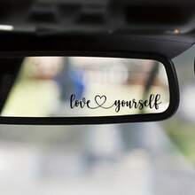 Love Yourself Car Rearview Mirror Stickers, Vinyl Stickers, Suitable For Car Rearview Mirrors, Cars, Etc - A - View 1