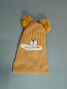 Baby Hat Scarf One-Piece Autumn/Winter Infant Hooded Hat Unisex Ear Protection Mask Pullover Hat - Multicolor - View 10