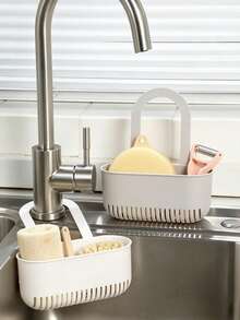 Kitchen Sink Faucet Hanging Sponge Storage Basket: A Sink Draining Rack For Storing Sponges, Soap, Brushes, And Various Cleaning Supplies. An Essential Item For Kitchens And Bathrooms. - Multicolor - View 2
