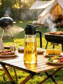 1pc Kitchen Oil Spray Bottle, Two In One Spray And Dumping Dual Purpose, Suitable For Cooking, Kitchen, Barbecue, Salad, Baking, Air Frying Pan, Oil Control Atomization Spray Bottle, Holiday Decoration Necessities, Christmas Gifts - Multicolor - View 5