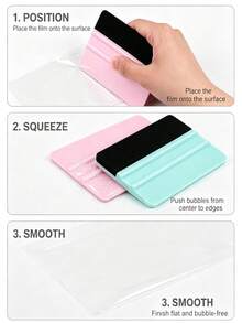 2pcs Colorful Square Plastic Soft Scraper With Adhesive Backing, Fine Flocked Surface Anti-Scratch Non-Damaging To Paint Film, Steep Groove Design Comfortable Grip Non-Slip, Lightweight Portable Multi-Color Options, Wall Sticker Wallpaper Scraper, Advertising Poster Sticker Decorative Sticker Door Sticker Furniture Sticker Renovation Sticker Wood Grain Sticker Marble Pattern Sticker Wardrobe Sticker Tabletop Sticker Glass Sticker Window Film Sticker Frosted Sticker, Photo Frame Sticker Photo Wall Decorative Painting - One Size Fits All - View 10