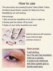 1650/825/165pcs 3-6mm Silver-Plated Acrylic Fake Nose Rings, Earrings, Stickers, Fake Eyebrows, Lip Rings, No-Piercing Body Jewelry, Face Stickers - Silver - View 10