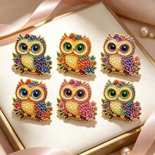 Kawaii Owl With Flowers Enamel Pins , Multicolor Cartoon Bird Brooch, Cute Lapel Pin For Backpack Jacket Hat, Lovely Animal For Man Women Friends - Multicolor - View 11