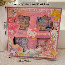 192pcs PET Sticker Set, Sanrio Hello Kitty & Friends And "Vanilla Roll" Outdoor Theme, Waterproof, Cute Cartoon And Animal Patterns, Suitable For DIY Crafts, Scrapbooking, Decorating Laptops Or Water Bottles, Making Handmade Artworks Or Photo Albums - Multicolor - View 15