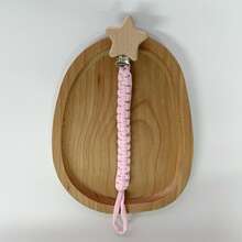 [Heart-Shaped Wooden Frame Style]1pc Handmade Woven Fabric Pacifier Chain, Multi-Color Options, Pacifier Teether Anti-Loss Lanyard - Heart-shaped Wooden Clip Pacifier Chain - View 28