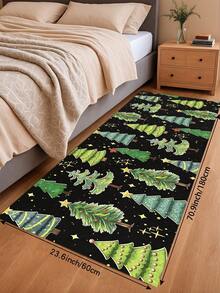 1/2pcs Christmas Kitchen Decor Rug, Christmas Tree Pattern Design, Winter Kitchen Rug And Mat, Non-Slip Washable Absorbent Kitchen Accessories Decor Mat, Christmas Holiday Gift! - Multicolor - View 16
