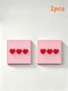 Pegatina decorativa de interruptor con corazón rojo 3D estilo Ins, decoración de pared linda, pegatina de panel de enchufe para ambiente de habitación - Cubierta de interruptor con corazón rosa - Ver 16
