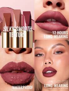 Pudaier 1 buah Lipstik Pink Nude Tahan Air dan Tidak Pudar, Cocok untuk Semua Warna Kulit, Hadiah Hari Valentine yang Sempurna untuknya - 24 - View 5