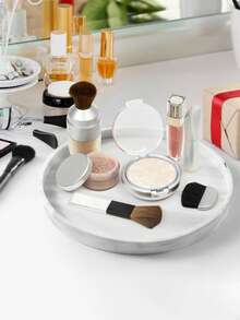 Large Round Silicone Tray For Bathroom Vanity Countertops; Suitable For Organizing Cosmetics, Displaying Jewelry, And Holding Perfumes, Soaps, Or Home Decor Items. - Multicolor - View 9