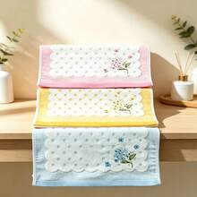 3pcs Mixed Color Towels Pack, 100% Pure Cotton Embroidered Floral Bath Towels, Soft Absorbent Thickened Jacquard Floral Bath Towels For Home Use - Multicolor - View 11