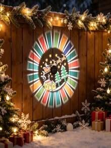 2pcs Christmas Solar Mandala Projection Wall Lights, LED Christmas Wall Lights, Outdoor Projection Lights, Suitable For Garden, Patio, Fence, Home, Party, Porch, Railing, Wall, Stairs, Hallway, Steps And Christmas Decoration - Mandala Wall Sconce - View 18