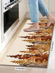 1/2pcs Christmas Kitchen Decor Rugs, Christmas Tree Pattern Design, Winter Kitchen Rugs And Mats, Non-Slip Washable Absorbent Kitchen Accessories Decor Mats, Christmas Holiday Gifts! - Multicolor - View 12