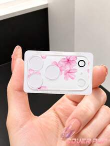 1pc Pink Floral Pattern Phone Lens Protector, Compatible With Phone 17 Pro/17 Pro Max/18 Pro/18 Pro Max, Anti-Scratch Full Coverage Lens Protection, Sweet Healing Atmosphere Phone Accessory, Birthday Holiday Gift For Women, Family And Friends - Clear - View 15