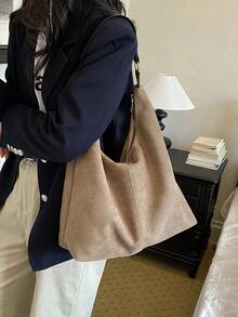 New Solid Color Diamond Quilted Minimalist Retro Women's Shoulder Bag - A - View 5