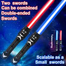 1pc/1set Retractable Laser Sword, 2-In-1 Flashing Light Stick Stress Relief Toy (Battery Not Included). Product Color Randomly Assigned, Some Parts Of Product Color May Vary, Children Interactive Toy, Birthday Gift, Party Gift - Multicolor - View 3