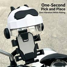1PC Silicone Shock-Absorbing Anti-Slip Anti-Vibration Upgraded Cycling Phone Holder With Personalized Motorcycle Style Helmet, Handlebar / Rearview Mirror Dual Mount, Easy Installation Fixed Bracket, Universal Electric Scooter, Motorcycle Accessories, Bicycle Accessories, Outdoor Cycling Essential - Multicolor - View 3