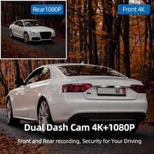 4K Ultra HD Dual Dash Cam, WiFi Front And Rear Dual Lens Dash Camera, 1.47" IPS Screen, App Supported, Motion Detection, Night Vision, 64GB Cycle Recording Dashcam, Wide Angle Dash Cam With G-Sensor - Dash Cam - View 4
