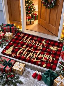 1pc 3D Anti-Slip Christmas Colorful Jar Doormat, Merry Christmas Outdoor Doormat, Suitable For Entryway, Study, Bedside, Floor Mat, Outdoor, Easy To Clean, Anti-Slip, Quick Drying, All Season, Washable - A - View 6