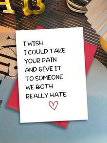 OBOVAY 1pc "I Wish I Could Take Your Pain" Funny Get Well Soon Greeting Card With Envelope - Humorous Recovery Gift For Friends, Family & Loved Ones, Perfect For Speedy Recovery, Birthdays & Holidays, Blank Inside - New Arrival - View 3