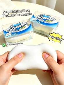 1pc/Crispy Soft Soap Ball Squeeze Toy Stress Ball Crunchy Squeeze Ball Round Filled Block ASMR Decompression Toy Adult Gift - Multicolor - View 3