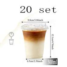 1/10pcs Transparent Cups With Direct Drinking Lid, Clear Design, Suitable For Coffee, Smoothie, Soda, Party Drinks, Bubble Tea And Iced Beverages, Party Drinks Transparent Beverage Cups, Lid Function, - Clear - View 22