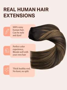 DOORES Halo Human Hair Extensions Invisible Wire With Transparent Headband, Real Remy Hair Seamless Adjustable Size Removable Clips 12-22 Inch - S2/10 - View 2