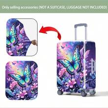 1PC,Flat Print Design,Luggage Cover(Only Luggage Cover, Luggage Not Included),Suitable For 20 To 30 Inch Luggage,Made Of Thickened High-Quality Fabric,Essential Accessory For Your Travel And Checked Luggage. - Multicolor - View 6