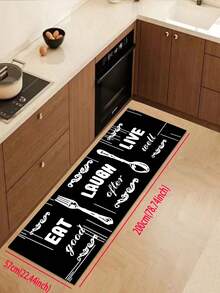 SANJIANGDI 1pc Simple Line Drawings Of Tableware Pattern Mat, 3.5 Mm Soft Rubber That Absorbs Water And Is Easy To Clean. Suitable For Corridors, Bathrooms, Living Rooms, Outdoor Door Mats, And Toilets. Useable Throughout The Year And For Various Holidays. - Multicolor - View 16
