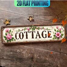 2D Flat Vintage Cottage Wall Plaque, 1pc, With COTTAGE Lettering And Country Style Decor, Farmhouse Sign, Suitable For Home, Man Cave, Porch, Kitchen, Bedroom Durable/Outdoor Decor (Random Style) - A - View 5
