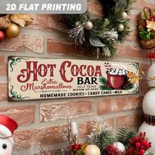 2D Datar 1 buah Papan Logam Bar Cokelat Panas dengan Marshmallow Ekstra, Dekorasi Dinding Liburan Musim Dingin, Dekorasi Vintage, Cocok untuk Dapur, Ruang Tamu, Lorong Masuk, Papan dan Plakat Dekoratif, (Gaya Acak) - A - View 1