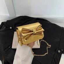 Girls' Shiny Bow Mini Crossbody Bag, Metal Chain Princess Style Coin Purse, Suitable For Daily Use - A - View 11