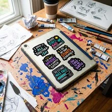 50PCS Funny Sarcastic Text PP Sticker Pack, Quotation Decorative Stickers For Laptop, Water Bottle, Notebook And Phone Case - Set - View 8