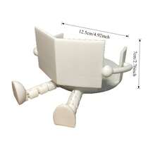 1pc 3D Printed Playful Book-Reading Toilet Paper Holder, Black & White Dual Color Options, Fun Bathroom Decor Suitable For Holiday Gifts - Multicolor - View 7