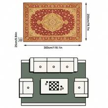 1PC Burgundy & Gold Classical Floral Area Rug, European Palace Style Faux Cashmere Rectangular Vintage Totem, Machine Washable For Living Room Bedroom Daily Home Decor, Aesthetic Home Decoration - Multicolor - View 17