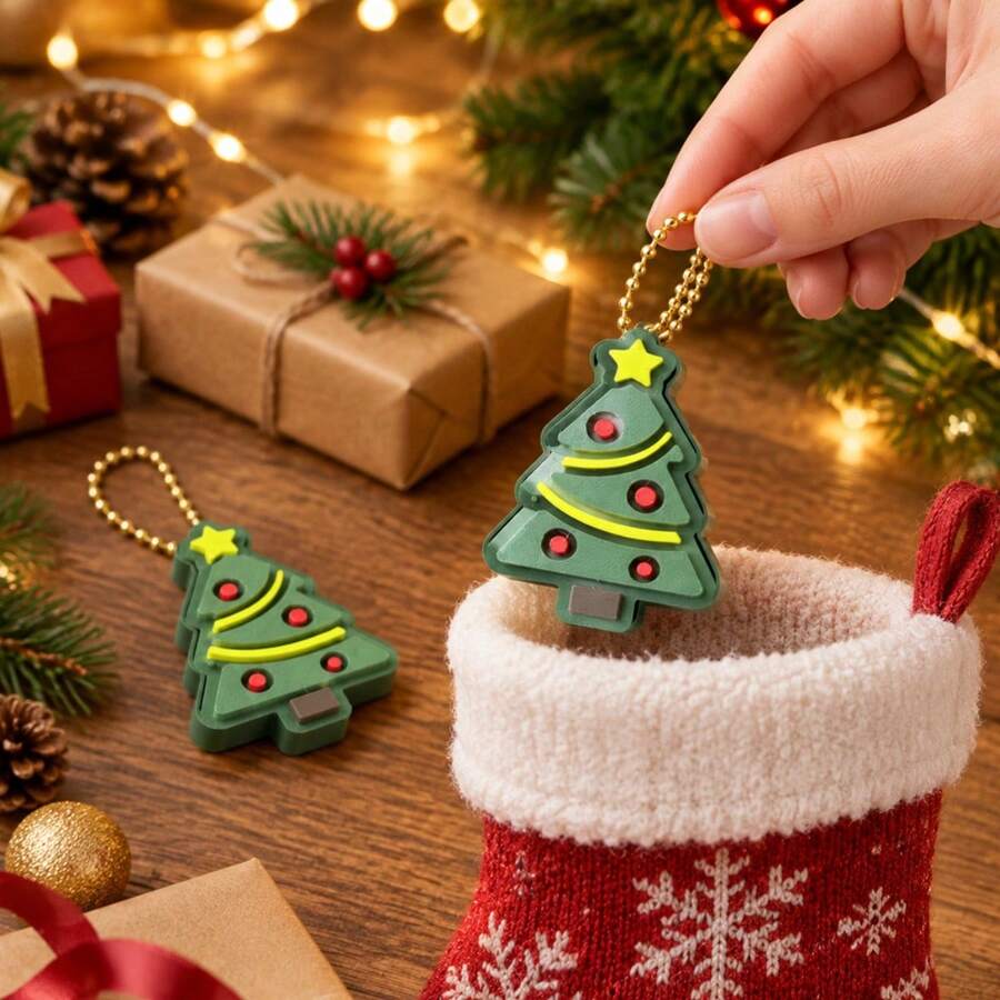 1Pc Christmas Tree Keychain, Cute Bag Charm Backpack Hanging Ornament, Xmas Party Favors Holiday Decor Gift For Men Women Kids - Multicolor - View 1