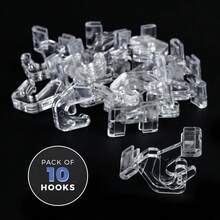 10 buah Gantungan Plafon, Gantungan Plafon Berbentuk T Transparan, Cocok untuk Dekorasi Natal di Kelas dan Kantor - Clear - View 3