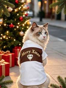 Kaos Hewan Peliharaan Motif Natal 2026 yang Menyenangkan, Cocok untuk Kucing dan Anjing, Perlengkapan Liburan Kucing yang Lembut dan Ramah Kulit, Pakaian Natal Lucu untuk Membuat Anjing Bahagia - MultiWarna - View 1