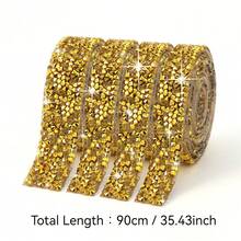 1pc Self-Adhesive Resin Rhinestone Strip Clothing Accessory, DIY Rhinestone Decor - Multicolor - View 7