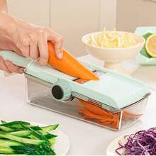 The Kitchen Is Adjustable And Comes With A Storage Box And Peeler, Stainless Steel Multifunctional Vegetable And Fruit Slicer, Onion, Potato, Tomato, Cabbage, Apple, Lemon Slicer, And Multi-Purpose Vegetable And Fruit Slicer. - Multicolor - View 4