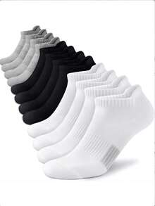 9 Pairs Unisex Sports Short Socks, Breathable Thick Running Socks, Non-Slip Low-Cut Socks, Suitable For Running, Gym Fitness And Daily Wear - Multicolor - View 5