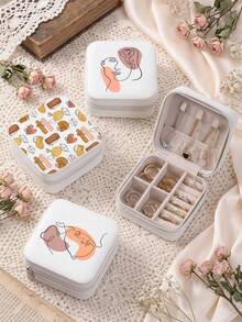 Artistic Linear Jewelry Box-Portable Jewelry Organizer For Women – Ideal For Business Trips, Travel, Commuting-Gift For Bridesmaids, Best Friends - Artistic Line - View 4