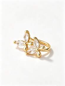1pc Women's Synthetic Zirconia Double Butterfly Nose Clip, Non-Piercing Adjustable Nose Ring, Sexy Hip-Hop Style Accessory, Perfect Gift - Butterfly - View 6