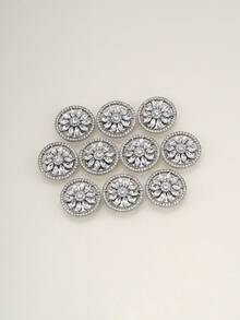 1/2/4pcs 25mm Women's Rhinestone Button Covers, Crystal Button Caps, Detachable Clip-On Button Covers, Crystal Decorative Buttons For Clothing, Lead Color, Suitable For Dresses, Suits, Formal Wear, Shirts - Multicolor - View 7