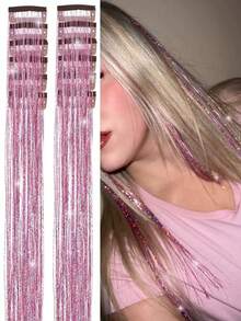12pcs Women's Deep Purple Laser Glitter Hair Clips, Decorative Hair Accessories For Party, Music Festival, Cosplay, Daily Styling With Shiny Atmosphere - Multicolor - View 2