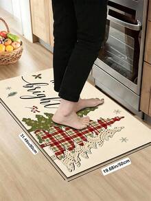 1/2 miếng thảm trang trí bếp Giáng Sinh, họa tiết cây thông Noel, thảm và miếng lót bếp mùa đông, chống trượt, có thể giặt, thấm hút, phụ kiện trang trí bếp, quà tặng lễ Giáng Sinh! - Nhiều màu - Xem 18